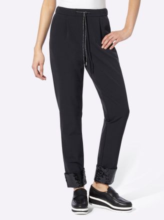 Heine Jogger Pants HEINE, Damen, Gr. 36, Normalgr&ouml;ssen, schwarz, 96% Polyamid, 4% Elasthan, unifarben, lang, Hosen Jogger Pants