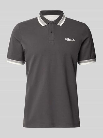 s.Oliver Red Label Regular Fit Poloshirt aus Baumwoll-Mix in Anthrazit, Gr&ouml;&szlig;e XXL