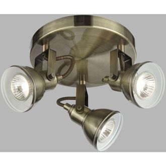 Searchlight Searchlight - Plafoniera Tonda Contemporanea Focus Spotlight Acciaio Adjustable 3 Luci Gu10