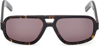 adidas 55MM Navigator Sunglasses in Dark Havana /Brown at Nordstrom