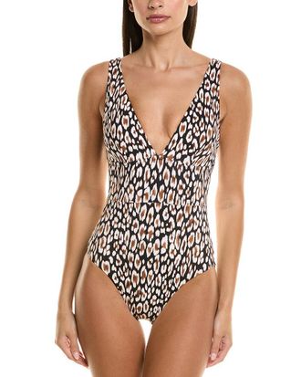 Tommy Bahama Palm Modern Safari Cat V-Neck One-Piece