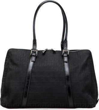 Fendi Borsa tote in tela con motivo Zucchino 2000-2010 - Nero
