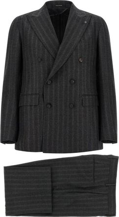 Tagliatore Dark Grey Striped Suit