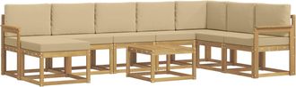 vidaXL Conjunto De Sof&aacute;s De Exterior 9 Uds. Y Beige Vidaxl