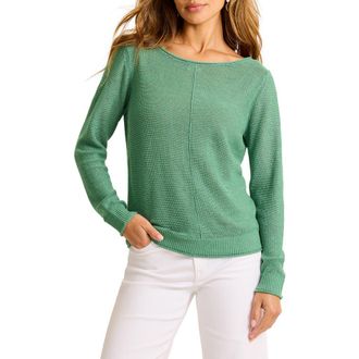 Tommy Bahama Cedar Relaxed Fit Linen Sweater in Spruce Frost at Nordstrom, Size X-Large
