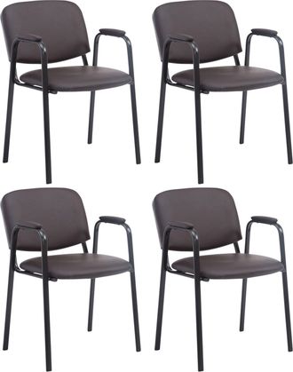 Clp Clp - Set De 4 Sillas Confidente Ken Pro En Polipiel Marr&oacute;n