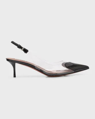 Alaia Coeur Plexi Heart-Toe Slingback Pumps