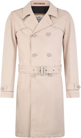 Herno Elegante lange beige trenchcoat voor elke gelegenheid - Heren - Trenchcoats - Beige - L - Katoen - Jassen