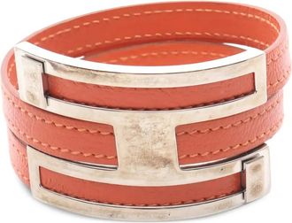 Herm&egrave;s 2001 Puspus leren armband - Oranje