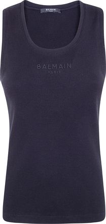 Balmain Small Balmain Paris Emb Jersey Tank Top