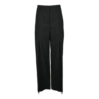 Burberry Dames, Broeken, Zwart, Maat: M Wol