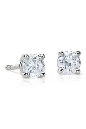 Suzy Levian 14K White Gold Diamond Stud Earrings - 0.50ctw at Nordstrom Rack