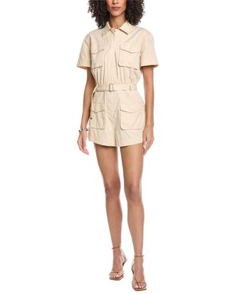 SIMKHAI Simkhai Stevie Linen-Blend Romper