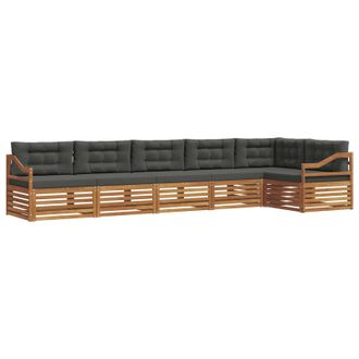 vidaXL Conjunto De Sof&aacute;s De Exterior 6 Pcs Natural Y Antracita Vidaxl