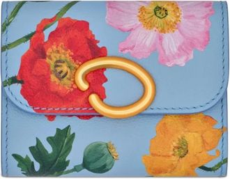 Oscar De La Renta Portemonnee met klaprozenprint - Blauw