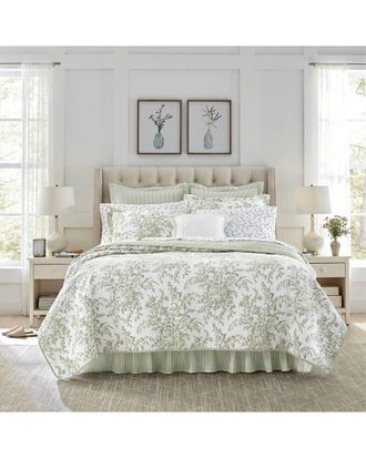 Laura Ashley Bedford 100% Cotton Reversible Quilt Set