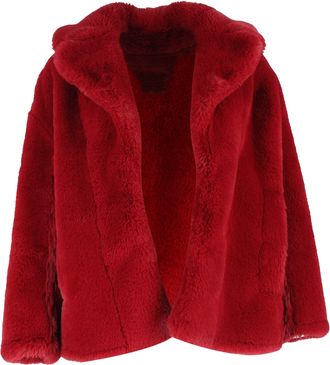 Diane Von F&uuml;rstenberg Diane Von Furstenberg Open Jacket in Burgundy Faux Fur