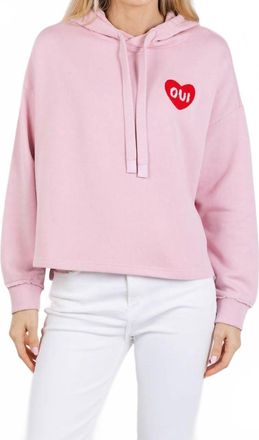 Oui Heart Sweatshirt In Bleached Mauve
