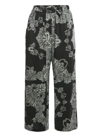 Alexander McQueen Cr&ecirc;pe broek met print - Zwart