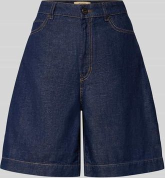 Max Mara Wide Leg Bermudashorts aus Baumwoll-Leinen-Mix Modell OZONO in Jeansblau, Gr&ouml;&szlig;e 34