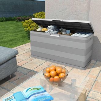 Berkfield Home Garden Storage Box Grey 117x45x56 cm | Size: 117 x 45 x 56 cm