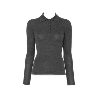 Jcsophie Pisa Ribbed-knit Polo-collar Sweater