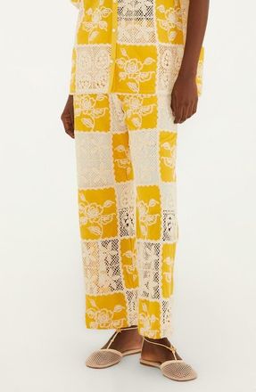 Farm Rio Lace Patchwork Cotton Pants in Off-White at Nordstrom, Size Xx-Small