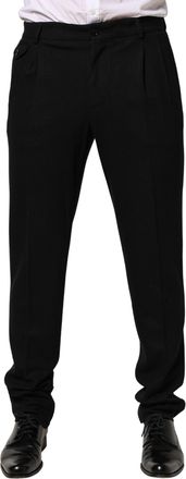 Dolce & Gabbana Mens Virgin Wool Dress Trousers Black