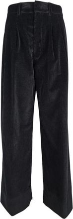 Dondup Broeken, Dames, Zwart, XS, Katoen, Eloise Wide Broeken