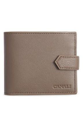 Canali Tumbled Calfskin Billfold Wallet in Dark Beige at Nordstrom Rack