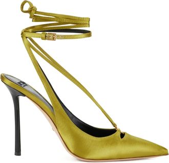 Elisabetta Franchi Satijnen slingback pumps - Groen