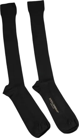 Dolce & Gabbana Viscose Logo Over The Calf Socks - Black