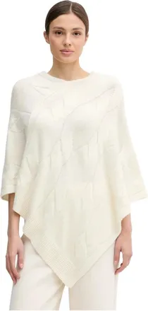 Benetton Diamond Cape - Dames - Truien - Beige - Maat: ONE Size Kasjmier