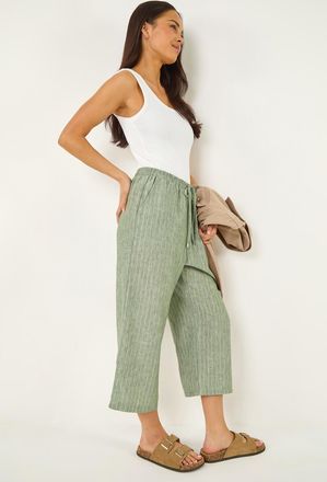 Roman Metallic Stripe Cropped Trouser