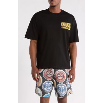 Criminal Damage Everything Must Go Graphic Cotton T-Shirt in Black/Yellow/Red at Nordstrom, Size Xx-Large