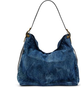 Diesel D-Line-Denim hobo bag - Shoulder Bags - Woman - Blue