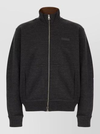 Givenchy wool blend sweatshirt high collar side pockets