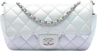 Chanel Pre-owned Quilted Crossbody Bag - Dames - Vintage Schoudertas - Blauw - ONE Size - Leer - Vintage