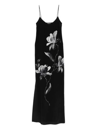Ermanno Scervino floral silk maxi dress - Nero