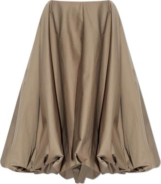 Balenciaga Geplooide Midi Rok - Dames - Midirokken - Beige - S - Katoen - Rokken