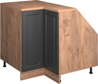 Vicco Armario Para Techo Inclinado Armario De Esquina Rion, Antracita Casa De Campo, 75.6 X 81.6 Cm Con 1 Puerta, Carcasa Del Armario 60 Cm De Profundidad, 