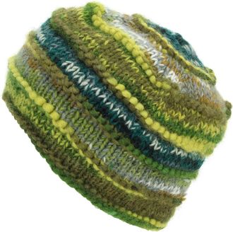 Loud Elephant Hand Knitted Wool Beanie Hat - 17 Green
