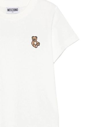 Moschino Logo-Embroidered Cotton T-Shirt - White