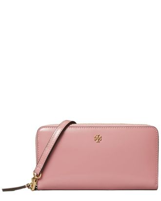 Tory Burch Emerson Patent Wristlet Zip Continental Wallet