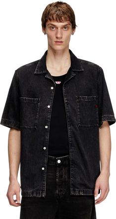 Diesel Bowling shirt in denim - Denim Shirts - Man - Black