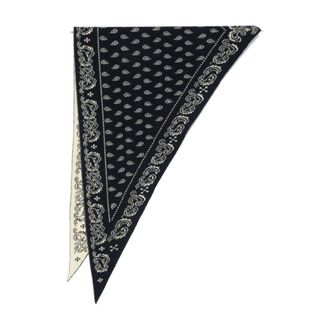 Guest In Residence Accessoires, unisex, Blauw, ONE Size, Zwart Paisley Omkeerbare Driehoek Sjaal