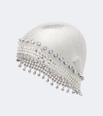 Paco Rabanne Crystal-embellished chainmail beanie