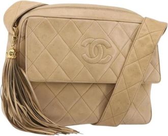 Chanel Pre-owned Vintage Schoudertas - Dames - Vintage Schoudertas - Beige - ONE Size - Leer - Vintage