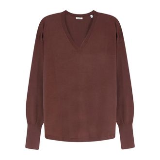 Aspesi V-Neck Knit Jumper - female - Aspesi - V-neck Knitwear - Brown - XL - Knitwear