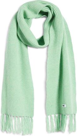 Krost Speckle Extralong Fringed Wool Scarf in Kelly Green at Nordstrom